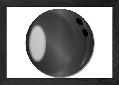 Schwarze Bowlingkugel gerahmtes Wandbild Poster Leinwanddruck Bild