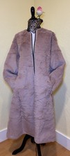YVES SALOMON Esercito Reversibile Rex Coniglio, Nylon Bomber Giacca Cappotto Lungo Tg 34