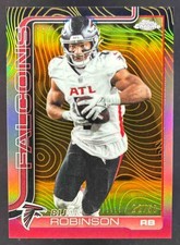2025 Topps Chrome Bijan Robinson Etch Variation Gold Refractor SSP #/50 Falcons