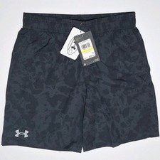 Under Armour 1377263 Boy's M UA Woven Printed Shorts, 003 Black/Mod Gray