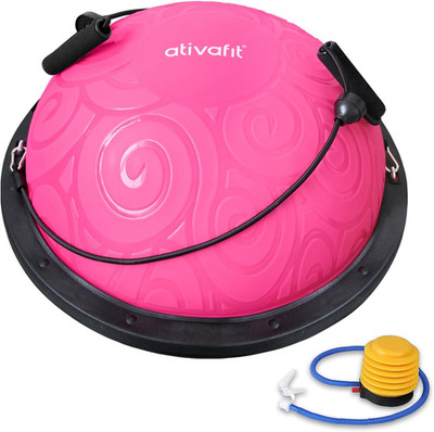 Balance Ball Trainer - Half Exercise Ball with Inflation Pump & Resistance Bands