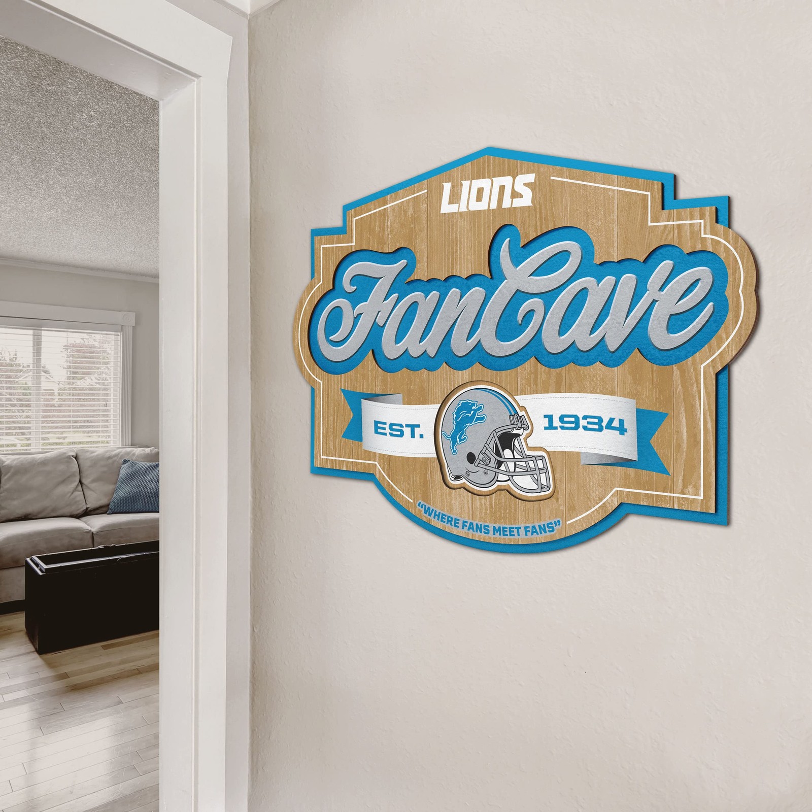 NFL Detroit Lions Fan Cave Sign