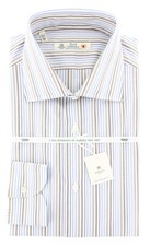 Luigi Borrelli Brown Striped Shirt - Slim - 16.5/42 - 60LB151