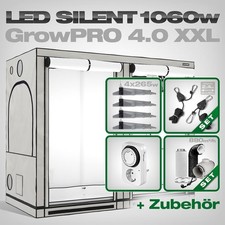 GrowPRO Growbox 4.0 Komplettset LED XXL 240x120cm 4x SANlight EVO 4-120 600D AKF
