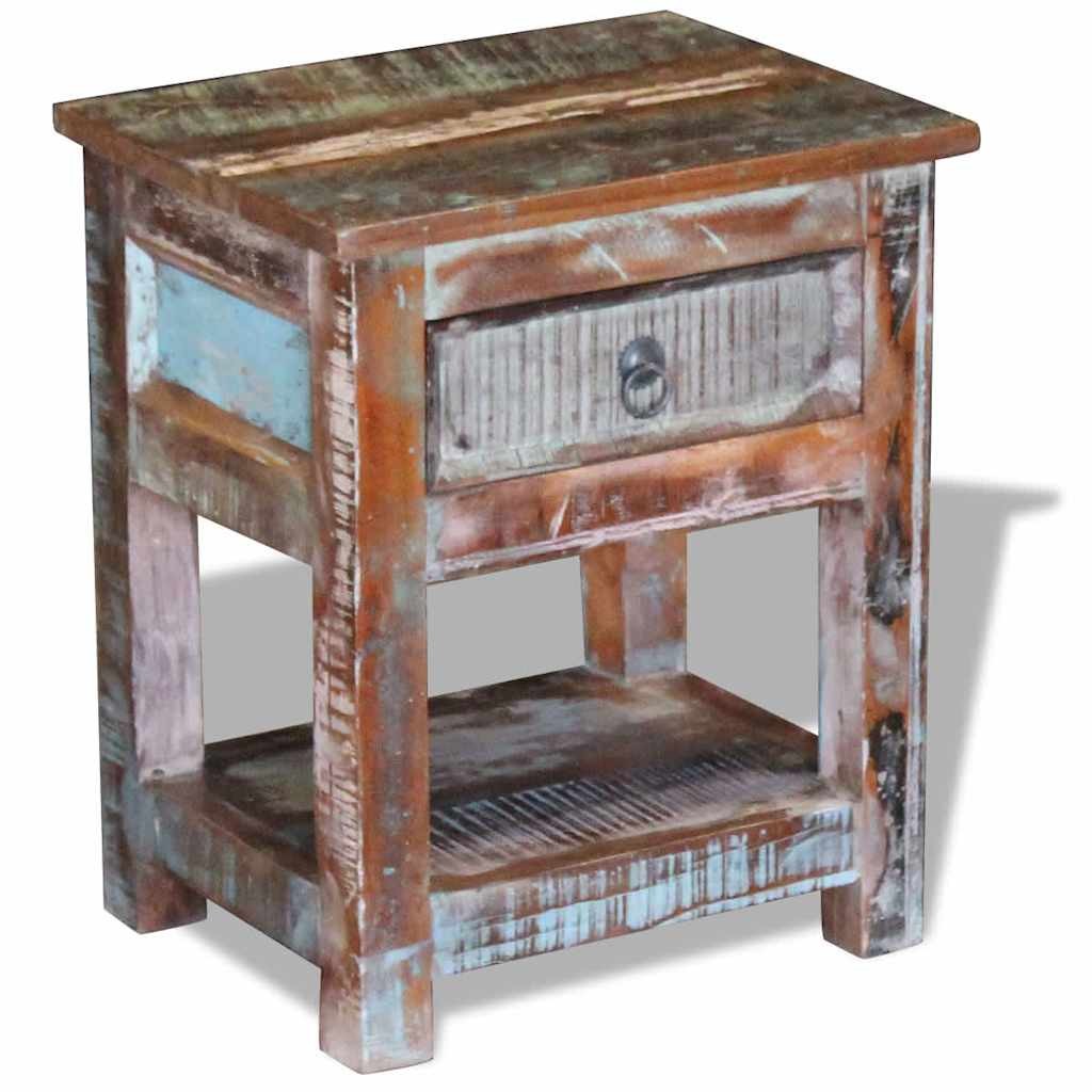 Tavolino con 1 Cassetto Salotto in Legno Massello di Mango 43x33x51 cm vidaXL