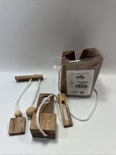 Wine Bottle Puzzle Don't Break The Bottle Wooden Wood Rope Ball BSIRI GIFT CRAFT
