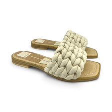 Dolce Vita Iddie Braided Slide Sandals Women's Size 6 Ivory Stella Square Toe
