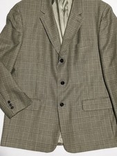 J. Crew Oarsman Window Pane 100 Wool Blazer Men  s 44 R Olive Green Tan