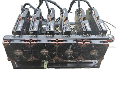 Crypto Mining Rig, 6 XFX RX580 GPUs, B450-A Pro Max, EVGA PSU 'Complete!