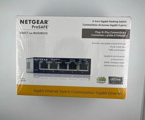 Netgear ProSAFE GS105 5-Port Gigabit Desktop Switch GS105NA - NEW free ship USA