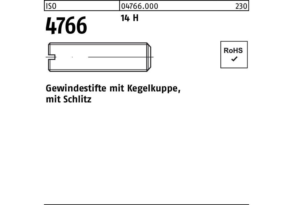 Рейхерный подъемник ISO 4766 м.Кегелькуппе/Шлиц М 2,5 x 8 14 Ч