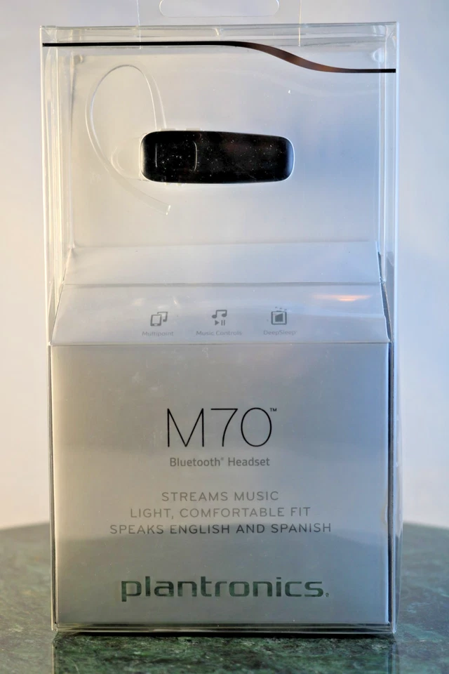 NEW Plantronics M70 Mobile Bluetooth Headset Hands-Free HD Voice NIB sealed - Image 3 of 4