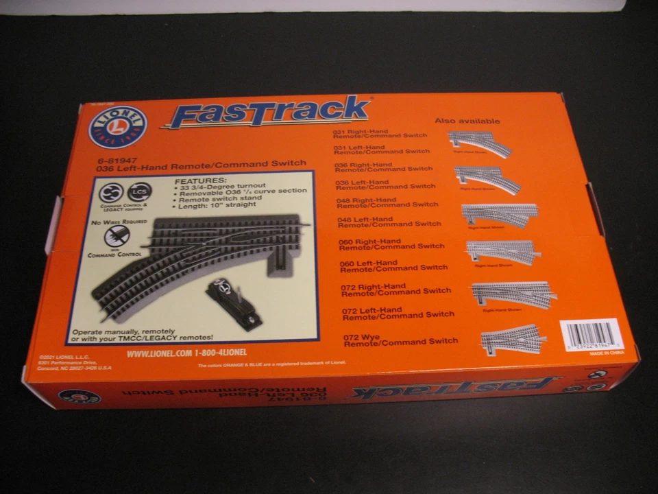 LIONEL FASTRACK 6-81947 036 LEFT-HAND REMOTE/COMMAND SWITCH NEW - Image 3 of 4