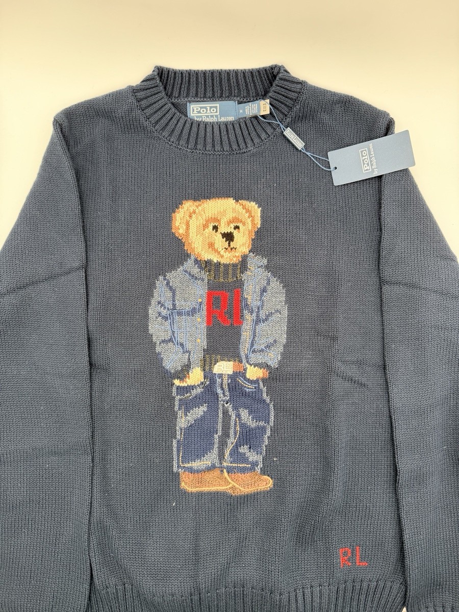 【極美USED】 POLO RALPH LAUREN HEAVY WEIGHT Polo Ralph Lauren Sweater Polo Bear Women's Medium Navy RL
