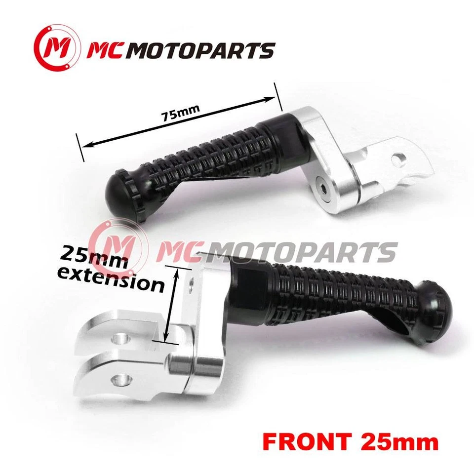 For Triumph Bonneville SE 01-13 12 11 MPRO 25mm Extended BLACK Front Foot Pegs Foto 3 de 4