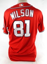 2021 Washington Nationals Cody Wilson #81 Game Issued Pos Used Red Jersey 46 3