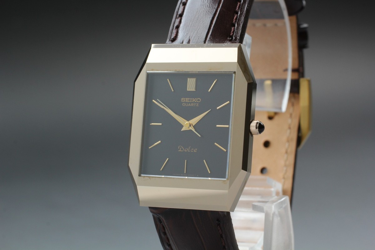 Vtg 1981 N MINT Seiko Dolce 6030-5400 NSAG Gold Octagon Quartz