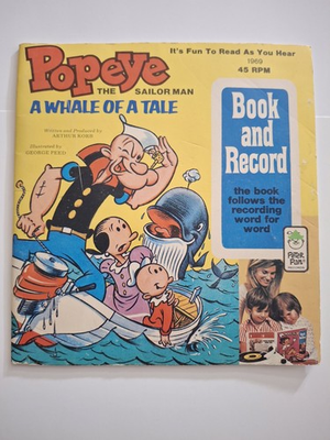#ad #ad Original 1969 Popeye A Whale of A Tale Follow Along Book and Record Set 45 RPM $34.99