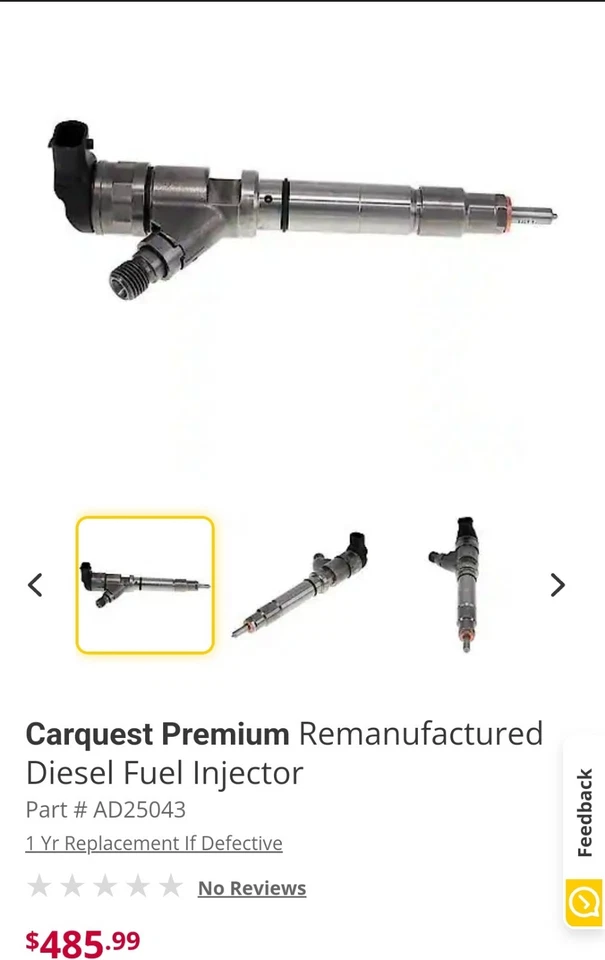 Восстановленный дизельный инжектор CARQUEST AD25043 Chevy GMC 6,6 л LMM DURAMAX. - Изображение 3 из 4