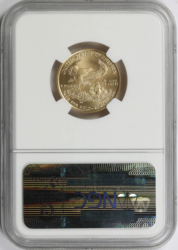 2002 $10 Gold American Eagle NGC MS69 1/4oz - Image 2 of 4