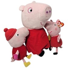 Peppa Pig Plush Lot Collectible ABD Talking and Ty Beanie Babies Stuffed Animal