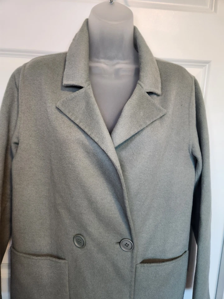 Halogen Nordstrom Double Face Wool Coat Long Soft Seafoam Green Size Small - Image 4 of 4