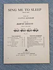 Sing Me To Sleep sing mir dein Lied M Soprano or Baritone 1910