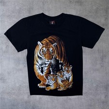 Early 00’s Thunder Tiger Cub Animal Nature Wildlife Black T-Shirt Medium Small