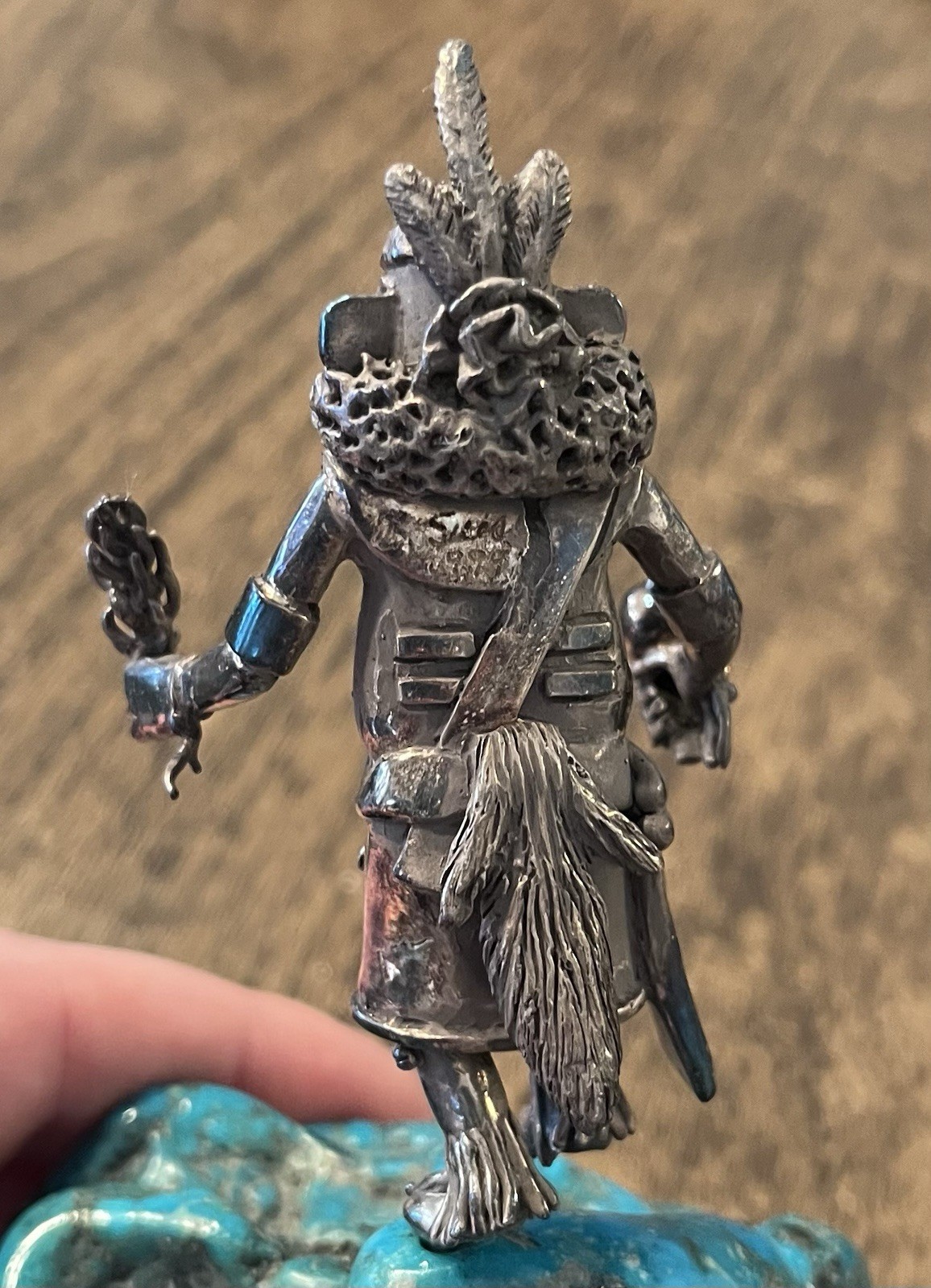 Vintage Carol Sues Silver & Turquoise Kachina Figure Native American