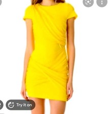 Alice + Olivia Goddess Draped Chiffon Mini Dress NWT New Small Yellow
