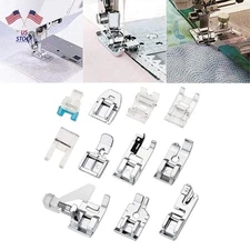 11pcs Pressing Zipper Roller Presser Foot For Domestic Sewing Machines Snap on a