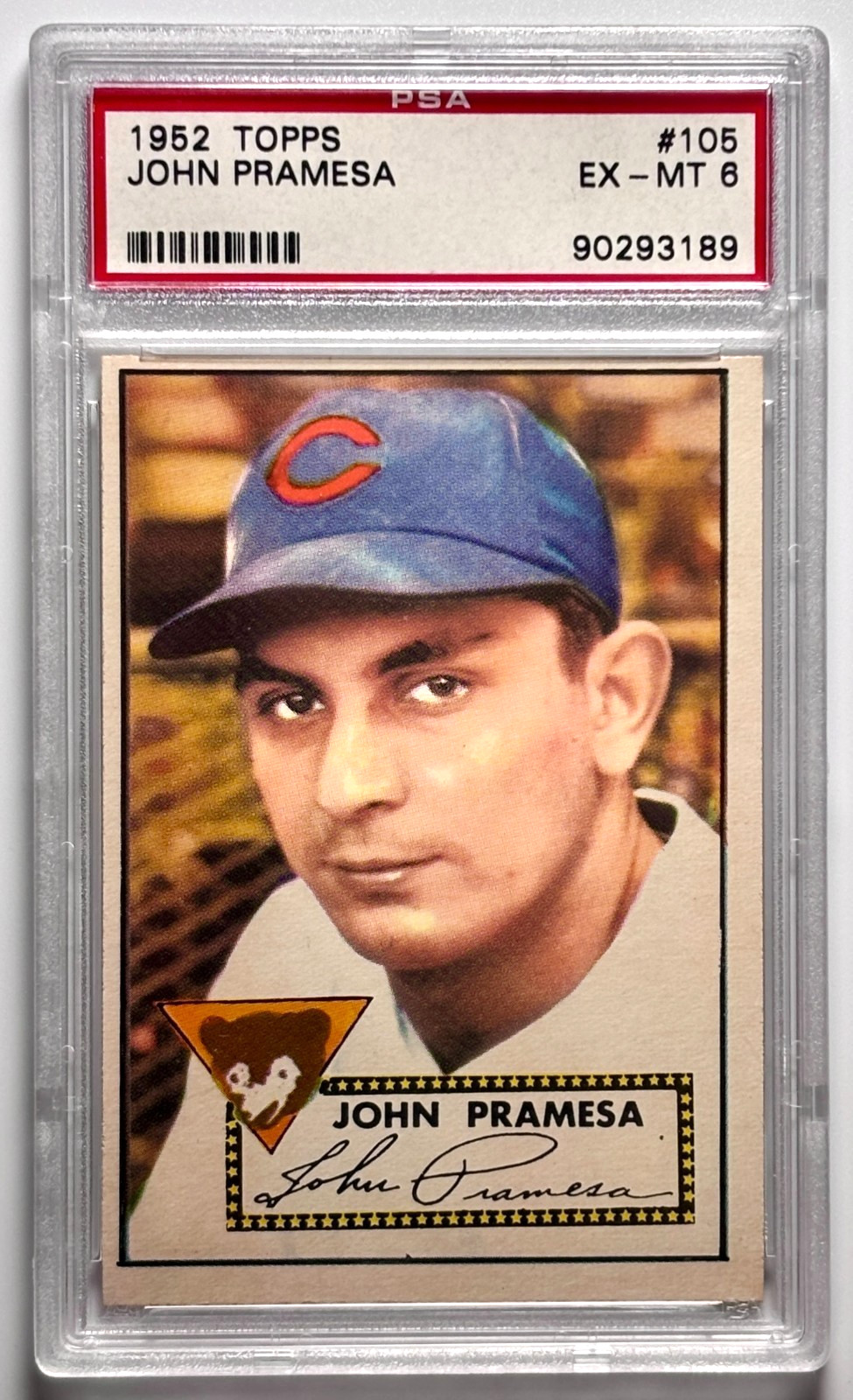 1952 Topps #105 John Pramesa PSA 6 EX-MT