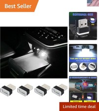 4 PCS USB LED Car Interior Atmosphere Lamp, Plug-in USB Decor Night Light, Po...