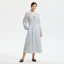 Women's Puff Long Sleeve Maxi Dress - Universal Thread Cream Floral XS