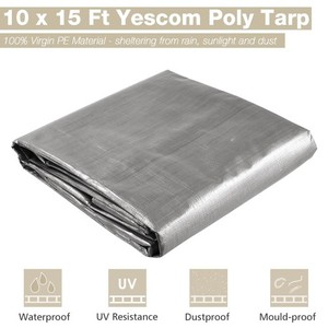Yescom 10x15FT 10-Mil Plastic Tarp Waterproof Heavy Duty Eyelets Furniture Cover