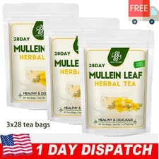 84Packs Mullein Leaf Tea Bags - Lung Cleanse Detox Herbal Enhance Immunity