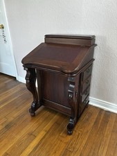 Davenport Writing Desk Solid Wood Leather inlay Heritage Statement local pickup