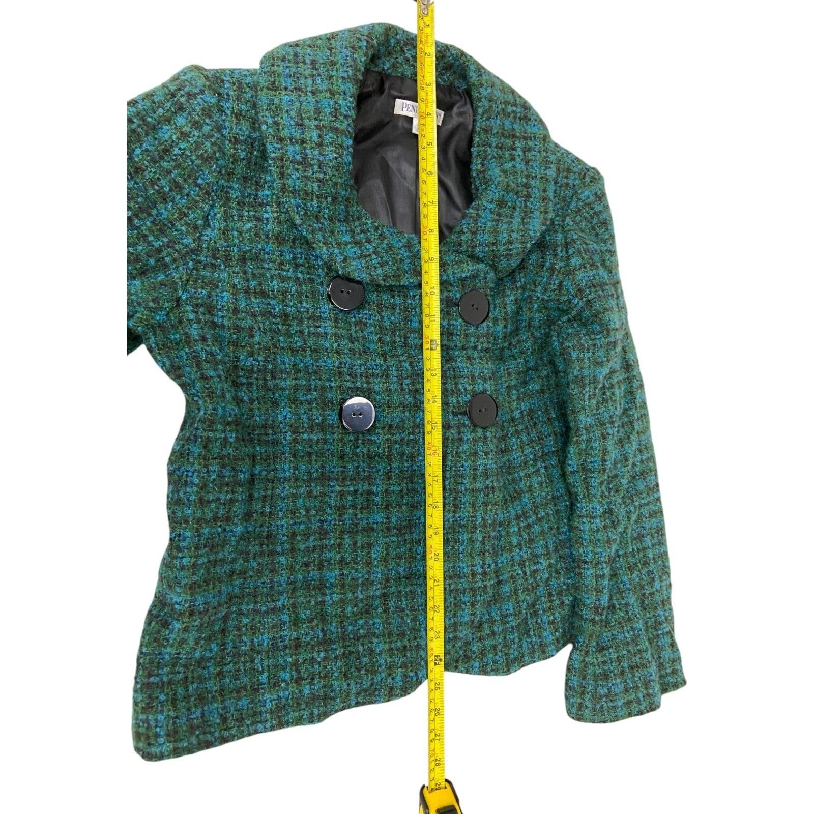 Pendleton Wool Blazer Jacket Green Plaid Womens S… - image 7