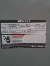 SIEMENS PNL N3R 800A, 120/208V, 3PH, 4W, P4C75M1800ATS W/MCB- NMX3B800-N