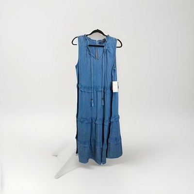 NWT Mlle Gabrielle 1X Tiered Chambray Maxi Dress Sleeveless Tassels | eBay NWT Mlle Gabrielle 1X Tiered Chambray Maxi Dress Sleeveless Tassels | eBay