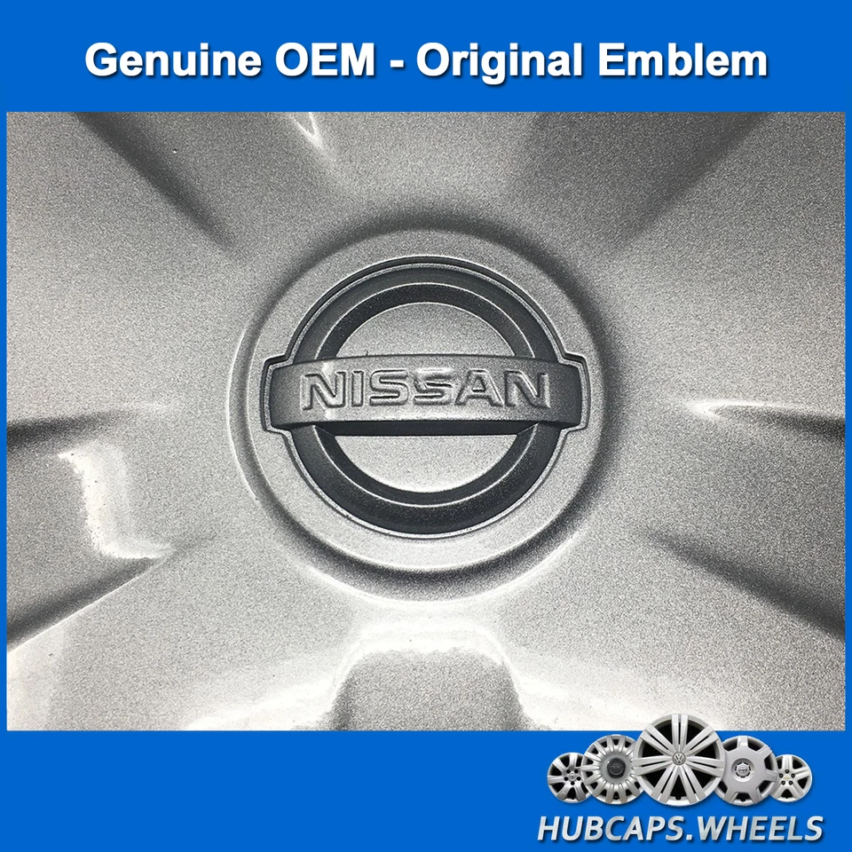 Juego de tapacubos Nissan Versa 2012-2019 genuino OEM 15 pulgadas cubierta de rueda plateada 53087 Foto 4 de 4