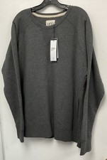 UGG Mens Leland Crewneck Fleece Sweatshirt-Zipped Sides Grey Heather-Extra Large