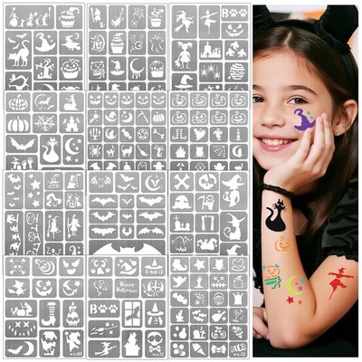 192 PCS Halloween Temporary Tattoos Stencils for Kids, Boys Tattoo 