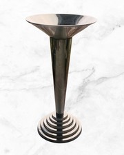 Vintage Steel Candlestick Holder Metal Art Deco Bauhaus Germany 20 CM VGC
