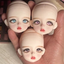 Only Doll's Head with Handpainted Face Changeable Eyes Openable Head BJD 7 Types
