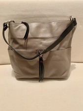 Borsa a spalla in pelle tortora Rebelle shoulder bag brown