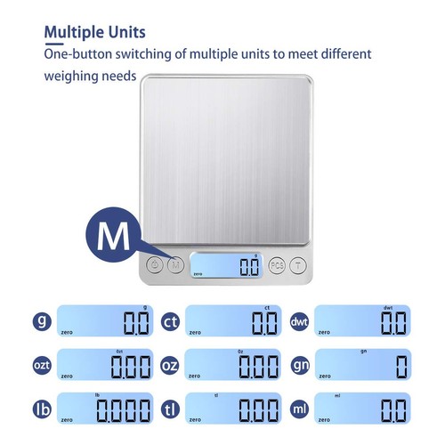 Upgraded USB Charging Small Kitchen Scale, 3kg/0.1g Mini Food Electronic Scal... - Picture 2 of 7