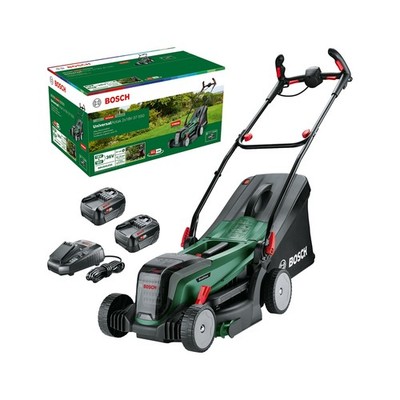 Bosch Akku-Rasenmäher UniversalRotak 2x18V-37-550 mit 2 Akkus 4,0 Ah + Ladegerät