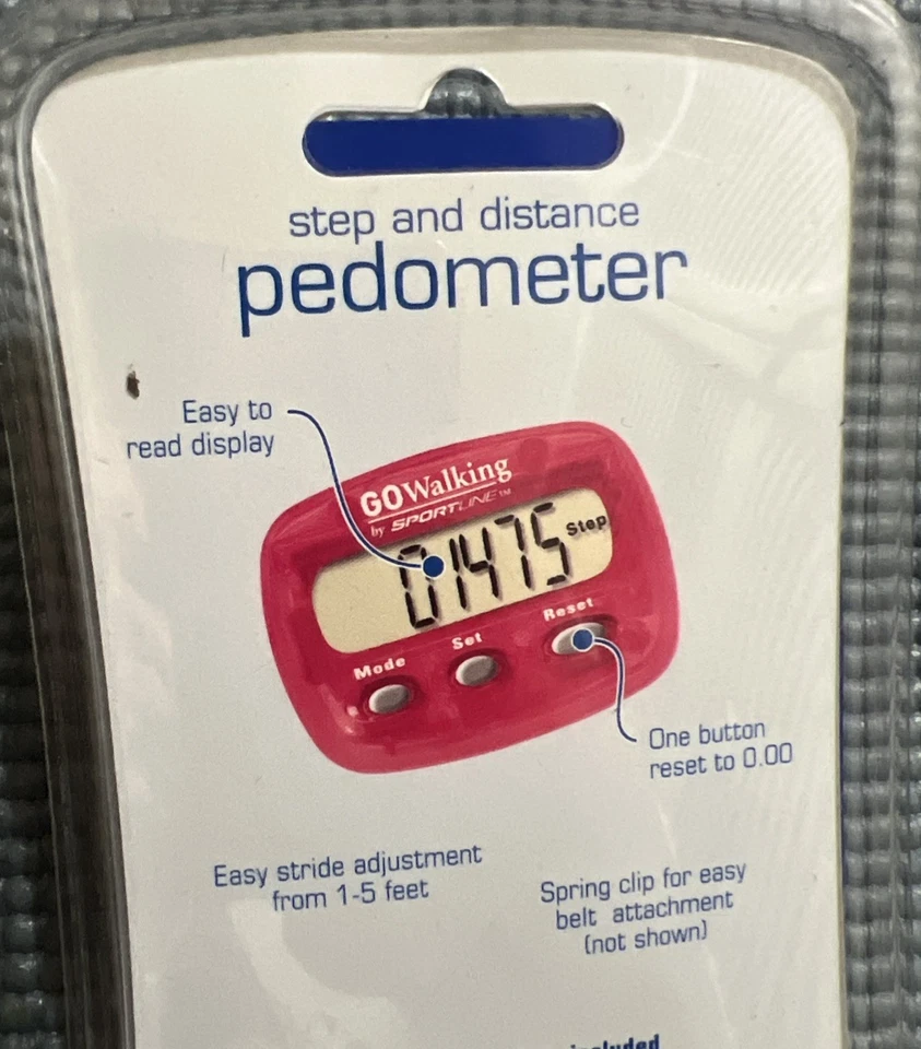 Podómetro para caminar Sportline GO conteo de pasos y distancia zancada ajustable nuevo rojo Foto 2 de 4