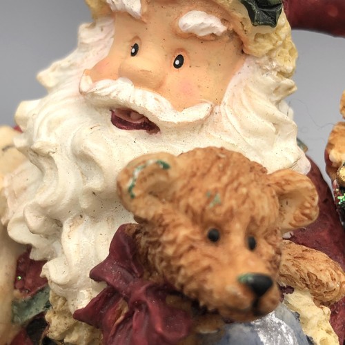 Christmas Stocking Holder Mantel Hook Santa Penguin Resin Teddy Bear Glitter - Picture 5 of 10